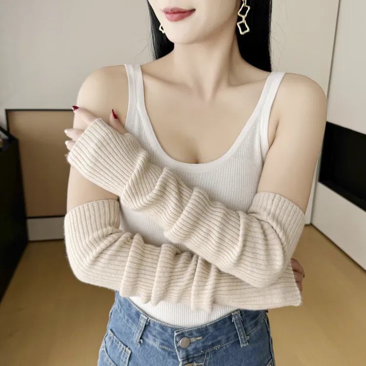 ZZS28正品 山羊绒 手袖秋冬长手套 加厚 柔软保暖护手臂男女通用