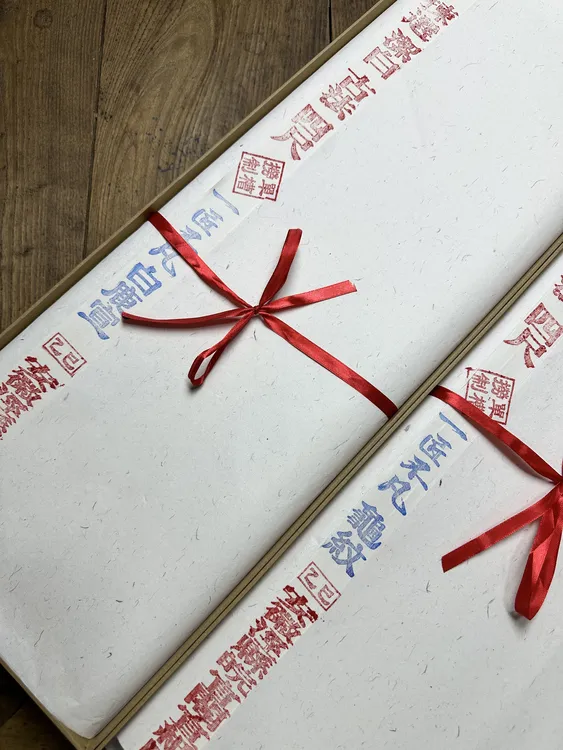 【白鹿·亀纹】古法制作一匠不凡 四尺生宣水墨绘画书法手工宣纸