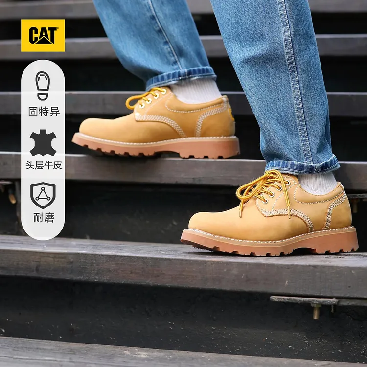 CAT卡特25秋季新品男士固特异结构耐磨牛皮革休闲工鞋