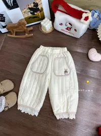 女童杏色蕾丝花边夹棉棉裤（AN-0505-冬A）汉服