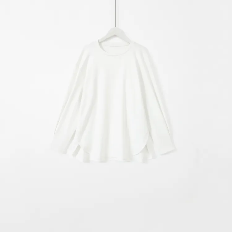 几里与麻 设计感弧形下摆打底T恤 衣长72胸围118 2111181