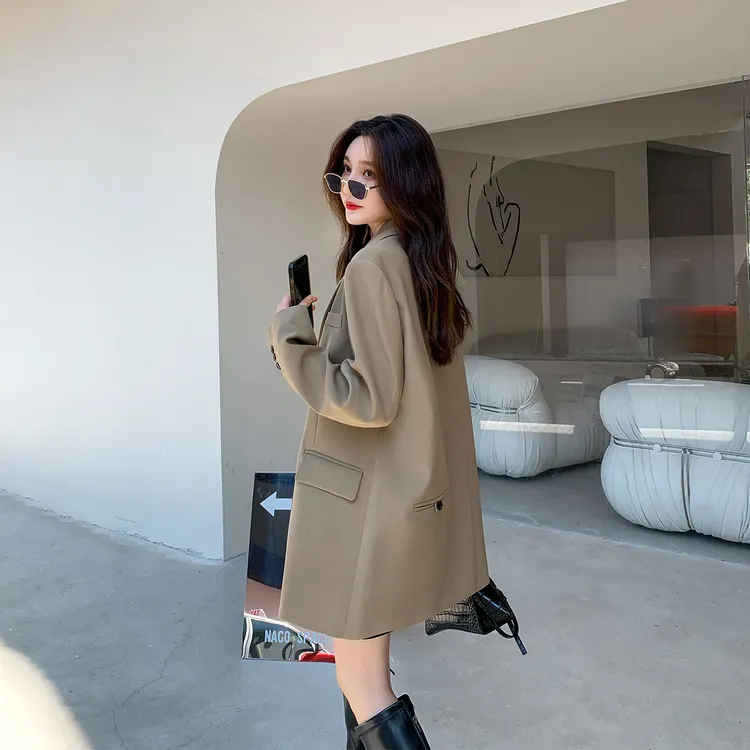 oversize西装外套女2025新款韩版宽松休闲春秋季西服女设计感小众