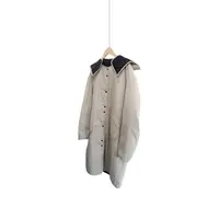 日系翻领一线长款棉服外套秋冬季新品