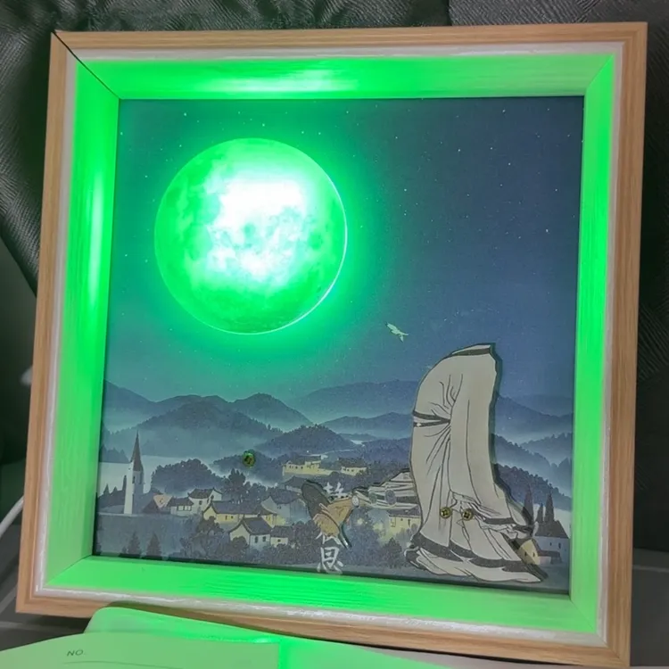 （原创升级版）静夜思举头望明月低头思故乡李白周边抽象搞怪