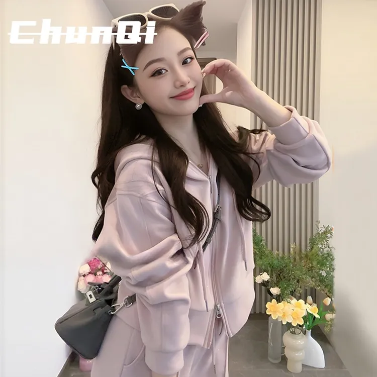 淳启减龄显白运动套装女秋季时尚显瘦宽松韩版学生卫衣休闲两件式