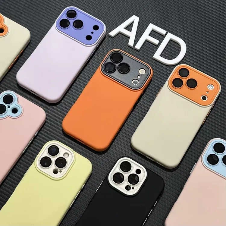 奥菲顿秋冬肤感镜头拼色适用iPhone17/16promax手机壳13苹果15/14