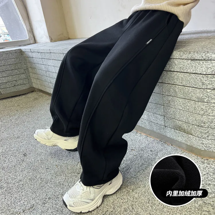 男童裤子秋冬款2025新款儿童冬装运动裤长裤中大童加绒卫裤痞帅潮