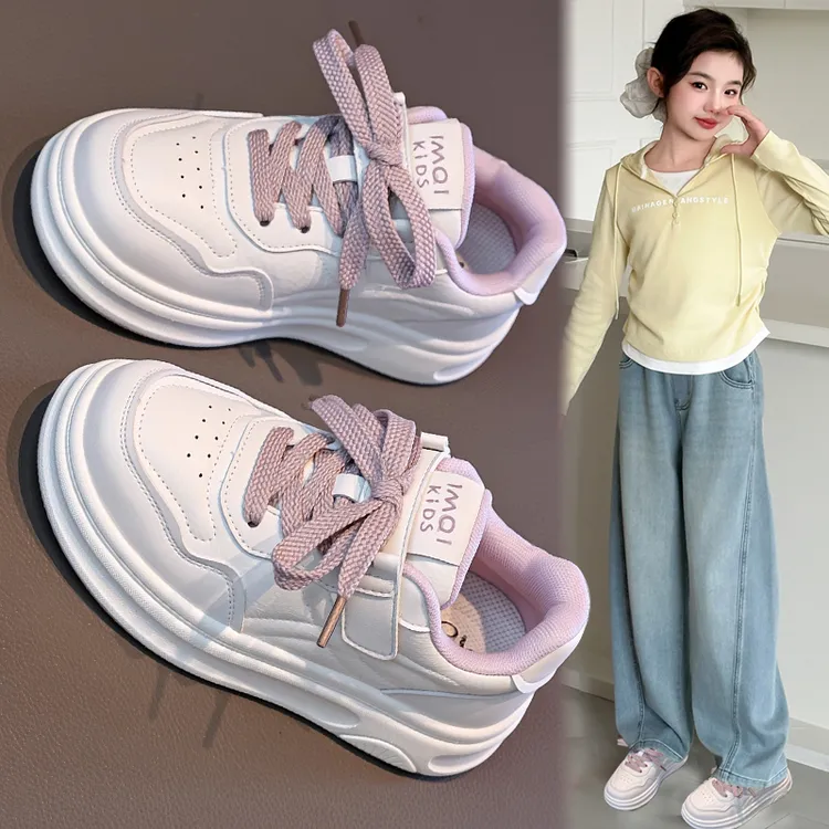 女童鞋子2025新款秋季小白鞋6-12岁潮款儿童鞋小女孩运动鞋轻便爆