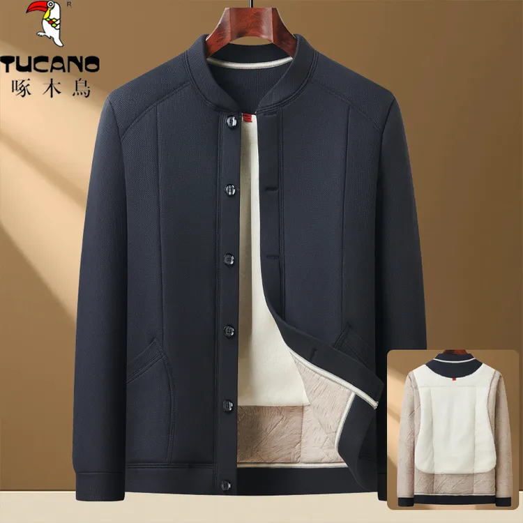 TUCANO/啄木鳥爸爸棉袄冬装保暖衣服外套中老年男士加绒加厚棉衣