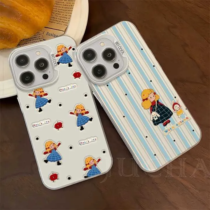 连衣裙女孩适用苹果16pro手机壳可爱卡通红米k80高端华为新款小米