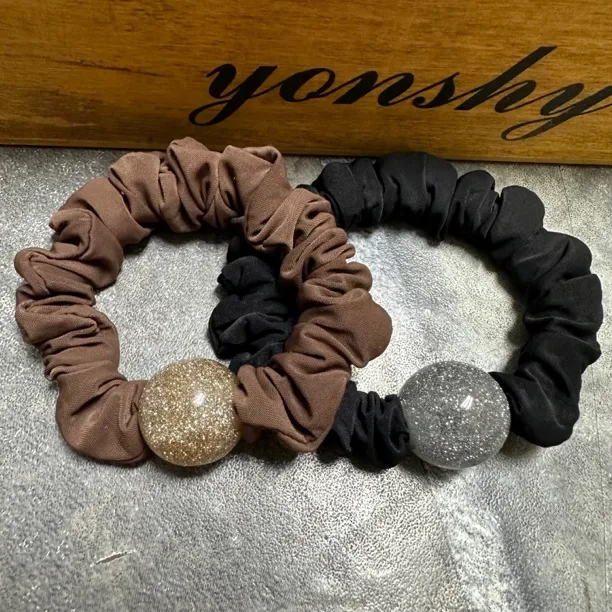 气质女皮筋发绳原创设计复古发圈黑色日韩时尚头饰