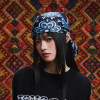 WHOOSIS彭水苗绣非遗文化合作系列 苗族纹样方巾民族风配饰复古