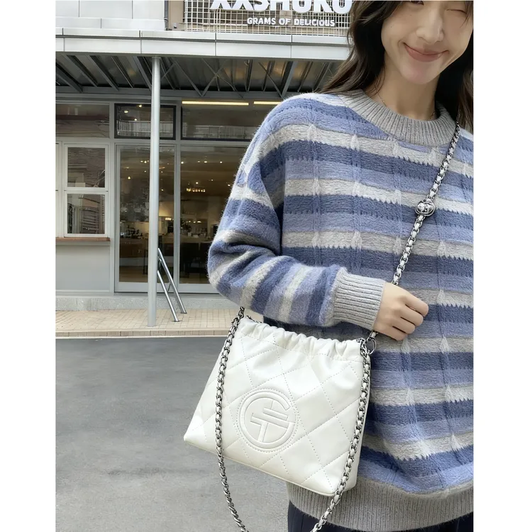 MZ001#秋冬条纹格日系条纹极简复古套头情侣款针织女圆领毛衣