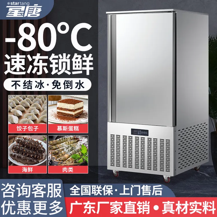 星唐商用速冻柜零下45度饺子海鲜低温急冻柜冷冻插盘速冻冷柜