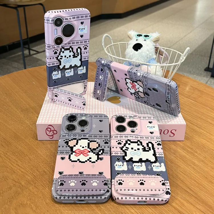 雅天立费尔岛像素猫狗适用苹果16情侣手机壳华为70vivoppo小米15