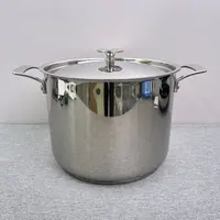 K-016-1 库存304不锈钢双耳汤锅 24*18.5CM 7L 带盖重约1.81KG
