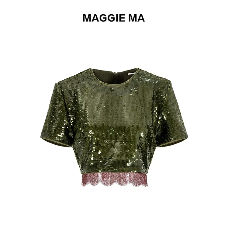 MAGGIE MA马婧夏季罩衫短袖T恤财阀千金清冷感贵系洋气衣服女190S