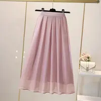 520【迪好甄选】质感飘逸百搭半身裙女中长款高腰A字百褶裙显瘦