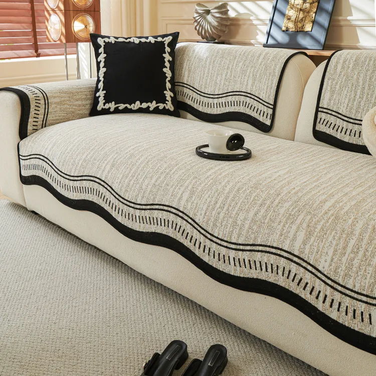 2025新款异形沙发垫四季通用直排雪尼尔皮沙发坐垫防滑高级感盖布