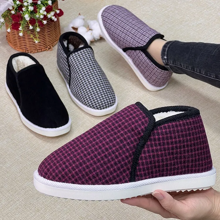 何航冬季新款雪地靴棉鞋男女同穿手工加厚保暖外出居家大棉鞋