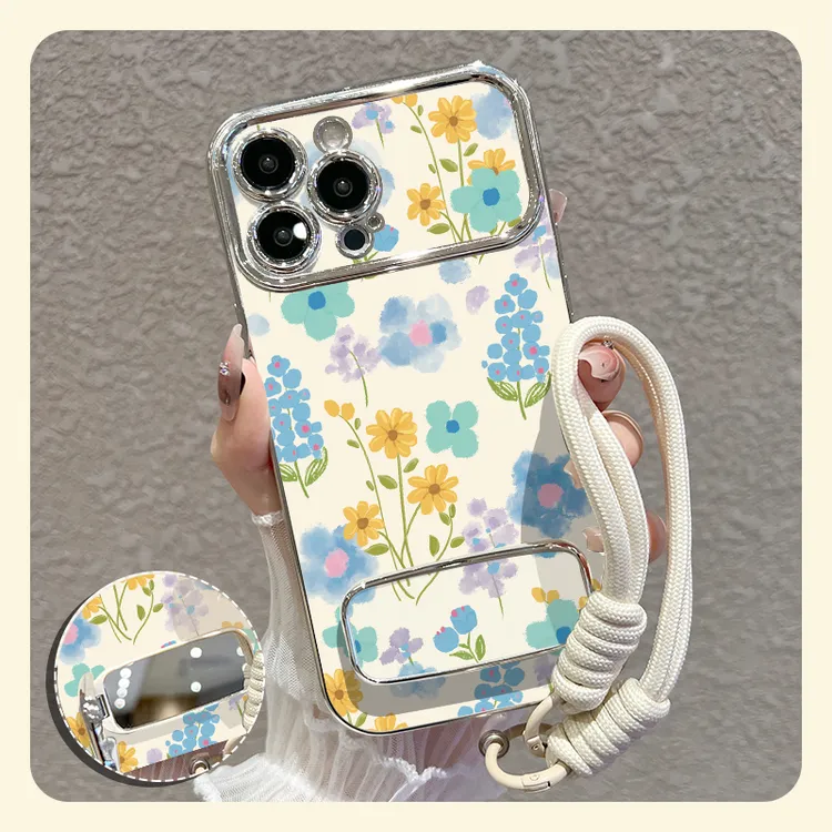 【苹果/华为/oppo/vivo/小米】适用蓝紫花朵大视窗手机壳防摔套款