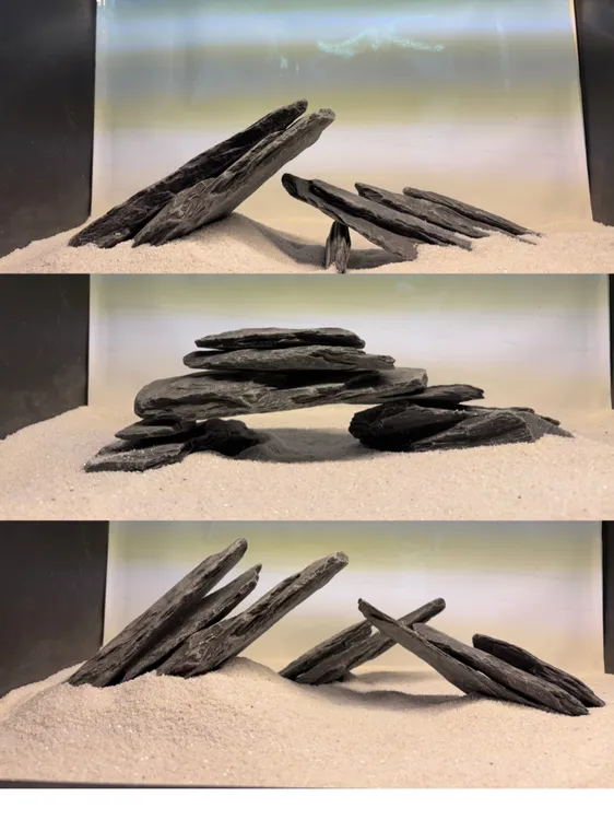  鱼缸造景片石天然片石薄片溪流缸青石虾虎乌龟晒台假山溪流石龟