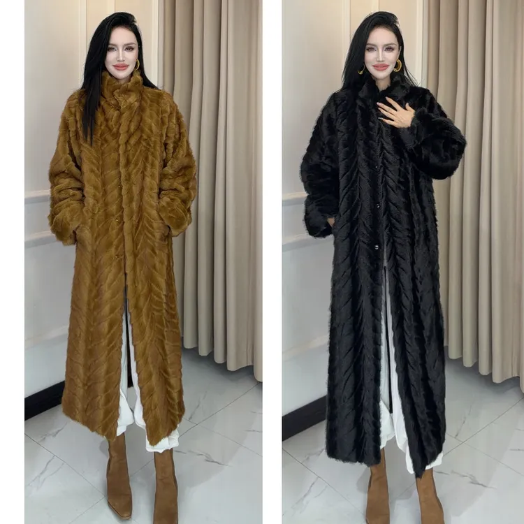 人造皮草 ADLA仿金叶貂新款草草外套环保毛外套显气质765