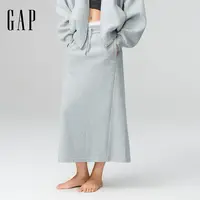 Gap女装2025秋季新款刺绣logo松紧腰开叉中长款半身裙DR792892