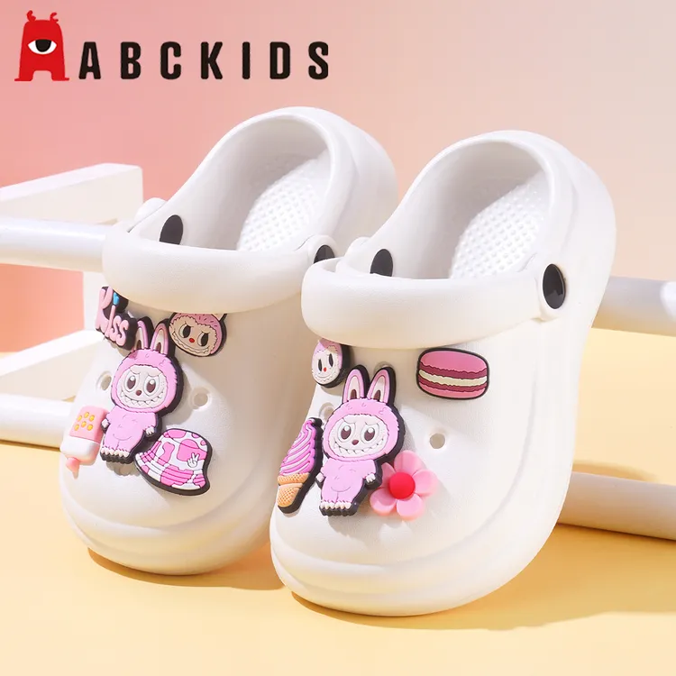 Abckids儿童洞洞鞋女童可爱拉布布公主风拖鞋夏季新款女孩沙滩鞋