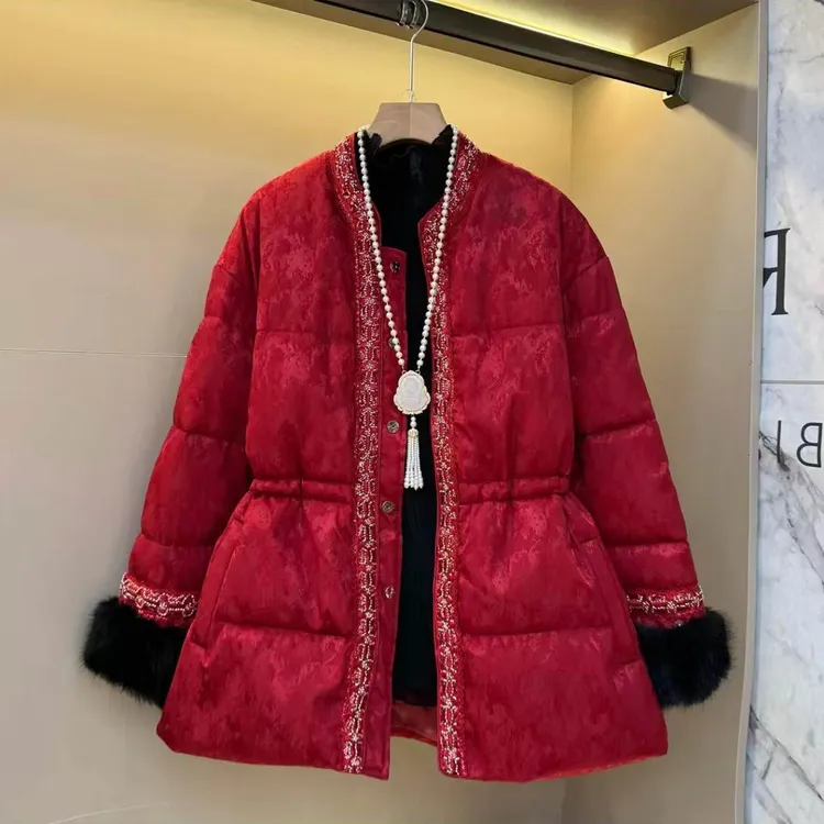 2025冬季新款女士中式国风显瘦保暖百搭棉服外套气质中长棉袄