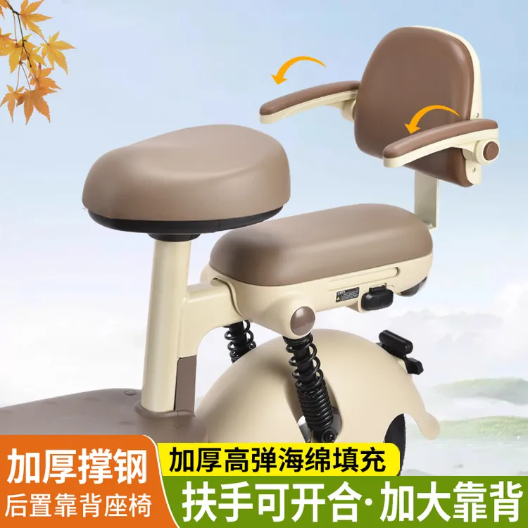 电动车后置儿童座椅可旋转踏板电瓶宝贝安全防水护栏防摔折叠扶手