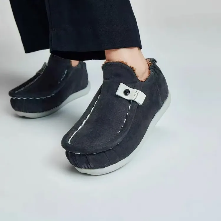 素人SUREN原创设计女士勃肯鞋马克线厚底棉鞋棉窝窝一脚蹬雪地靴