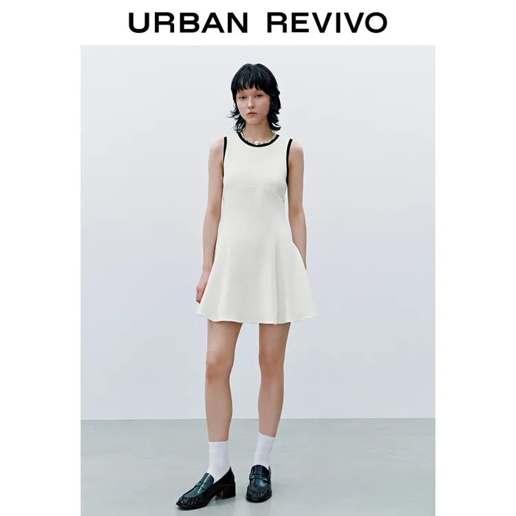 【HOT】UR2025夏季新款女装设计感镂空无袖连衣裙UYU750113