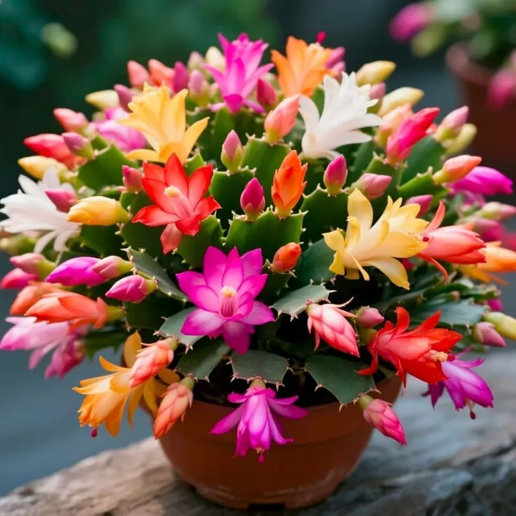 多色重瓣蟹爪兰盆栽带花苞四季开花室内外好养花卉