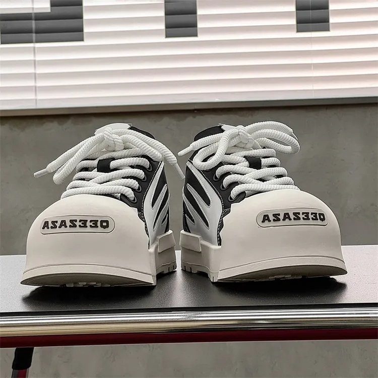 布面蛋壳鞋男女板鞋潮流小众透气夏季厚底休闲国潮百搭低帮大头鞋