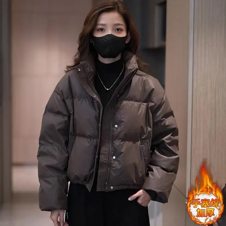 欧货加厚面包服外套女2026年冬季新款短款小个子时尚立领棉衣棉服
