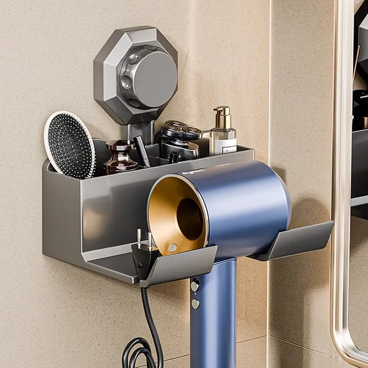 吸盘吹风机支架卫生间置物架免打孔壁挂浴室戴森电吹风筒收纳架子