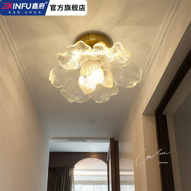 法式轻奢花瓣过道灯走廊阳台灯楼梯衣帽间入户玄关小吸顶灯高级感