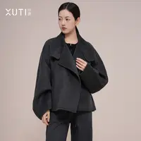 序缇美利奴羊毛桑蚕丝短款毛呢外套女秋季新款上衣J92-22718