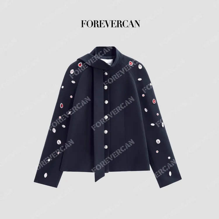 FOREVERCAN“鎏光映画”重工手工镶嵌宝石飘带外套SC23687
