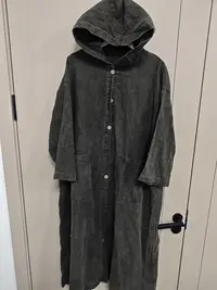 【沐木流浪记】军绿色连帽双大口袋女装风衣z