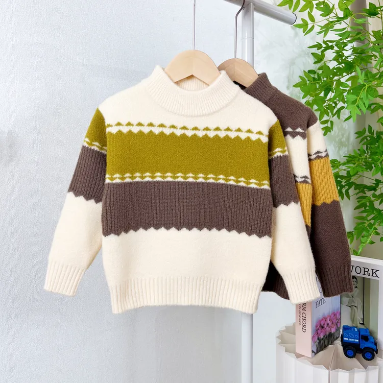 儿童毛衣男童秋冬2025新款冬季洋气中大童针织衫男孩加厚针织衫