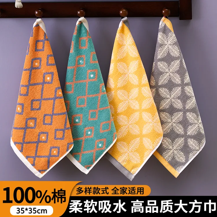 纯棉毛巾100%全棉大方巾洗脸家用吸水面巾擦手儿童成人加厚可挂式