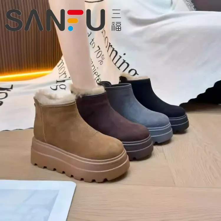 增高8CM～三福2025冬季时尚百搭新款爆款潮流高级休闲风雪地靴女鞋