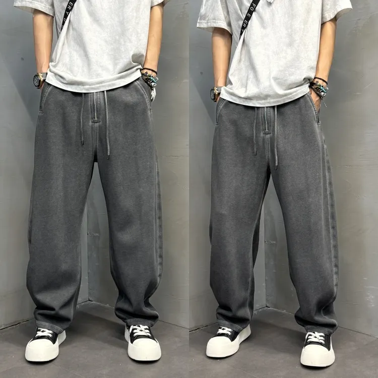 2025秋季季新款美式潮牌宽松直筒休闲裤男款百搭阔腿工装长裤子男