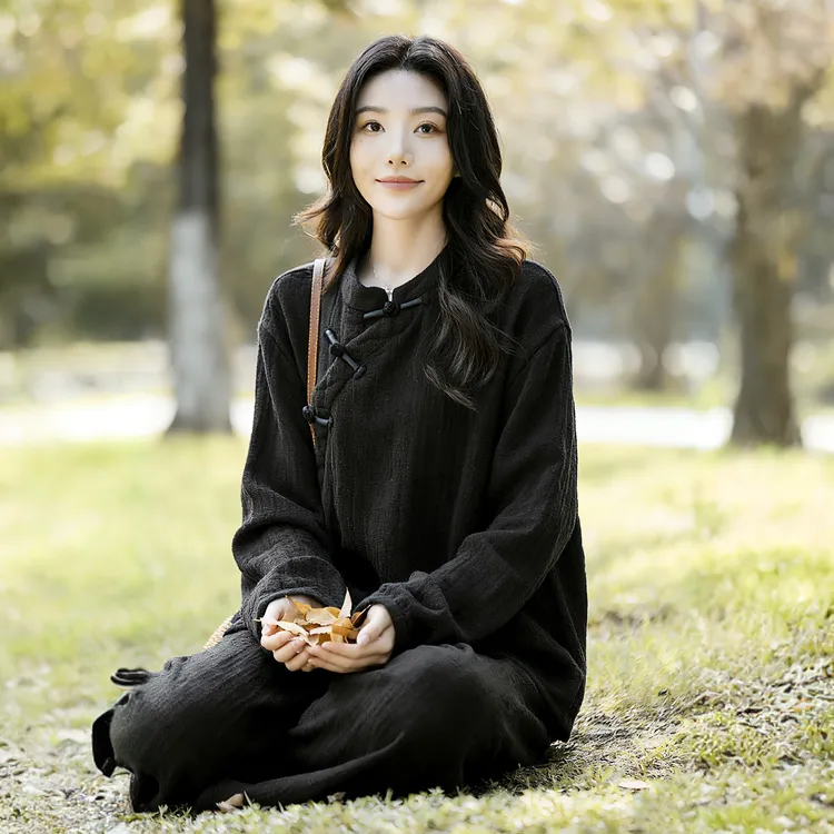 双色加厚纯汉麻【禅意上衣】秋冬新款焕新慵懒老钱风贵气禅意女装