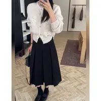 显瘦慵懒风百褶减龄气质高腰半身裙 025631