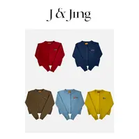 J&Jing-「mm豆」-秋冬季马卡龙色百搭保暖针织短外套MD8504