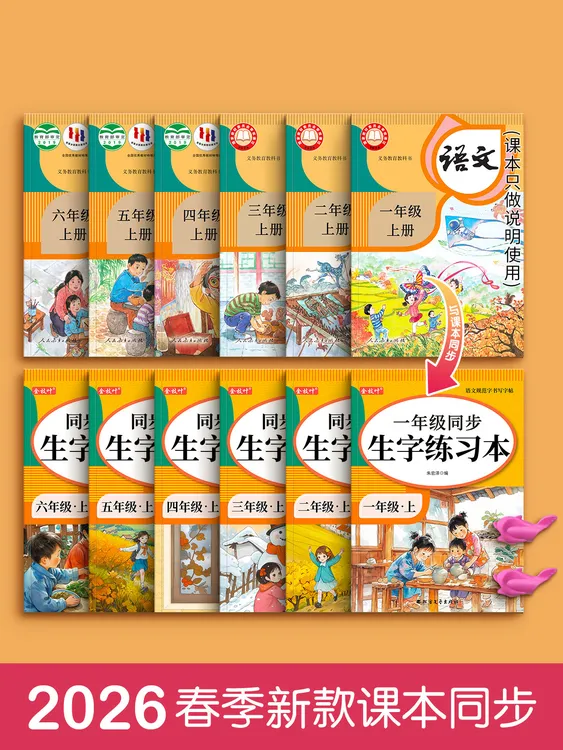 一二三年级小学生练字帖四五六字帖语文生字同步描红人教版练字本