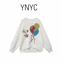 YNYC【依诺原创定制款不退不换】 重工白色钉珠定制卫衣 DZ250992